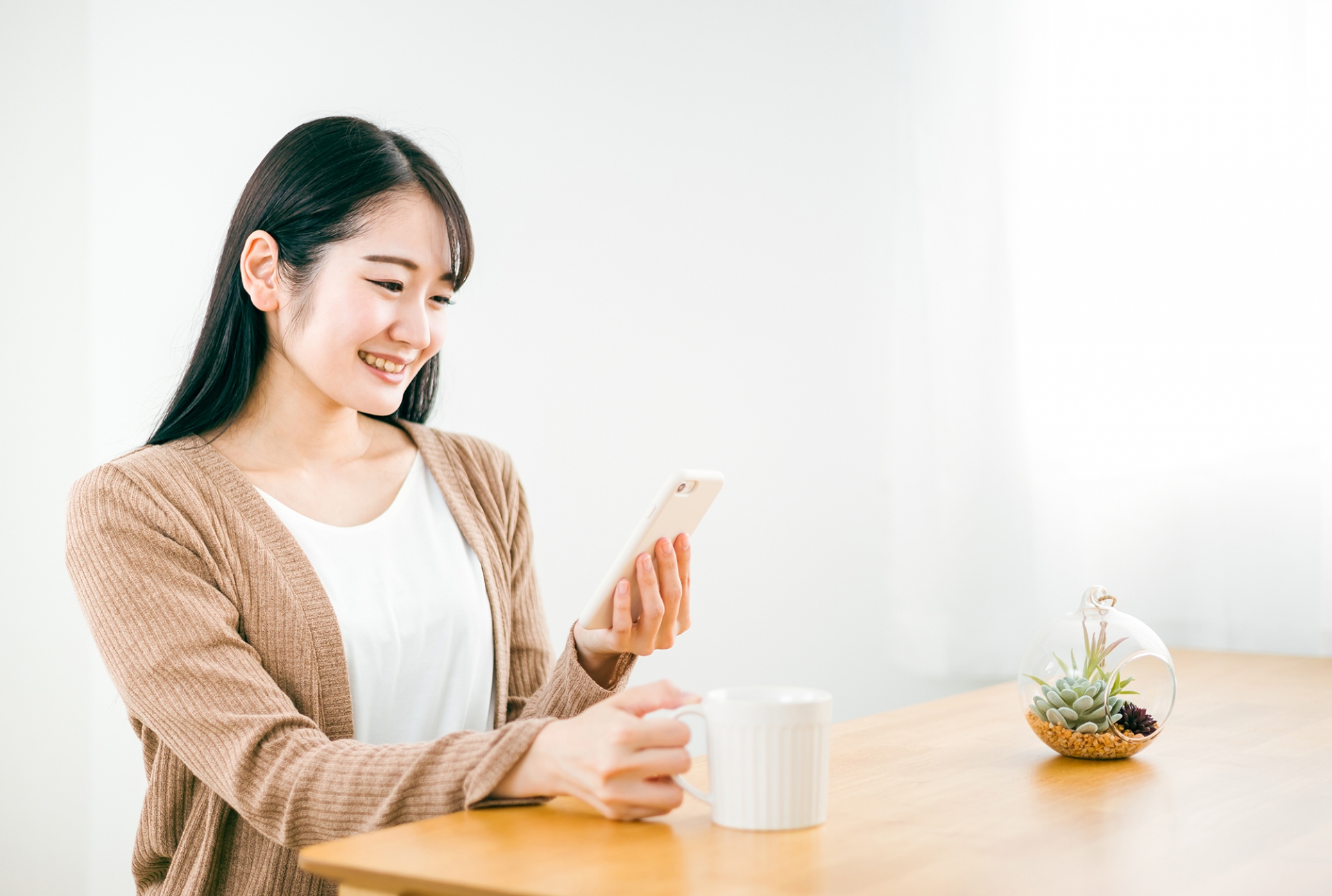 無料個別相談で学習状況を確認している様子