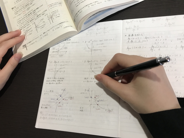 数学IIIの微分積分の問題集に向き合い、計算と立式のプロセスを整理する理系高校生の学習イメージ